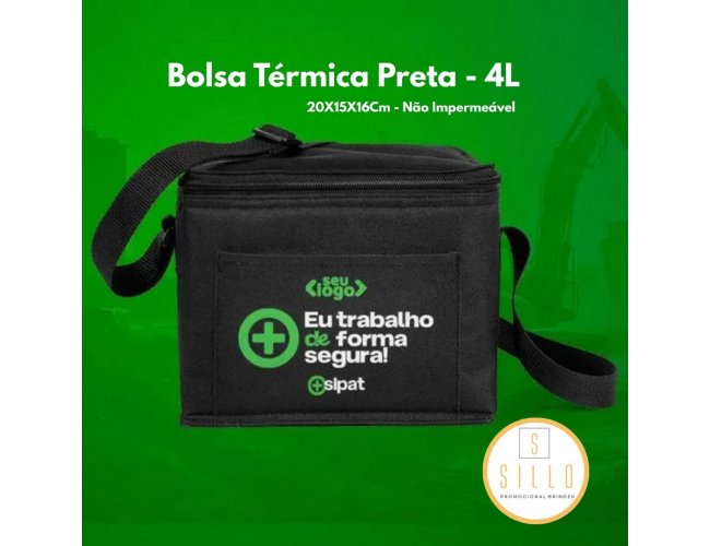 Bolsa Trmica Preta - 4L - 20X15X16Cm - No Impermevel