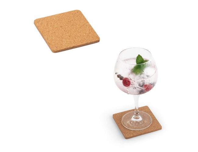 Porta-Copos em Corti�a � Formato Quadrado