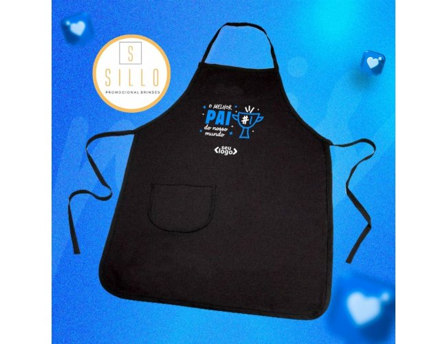 Avental Com Bolso Em Brim Preto - Dia dos Pais