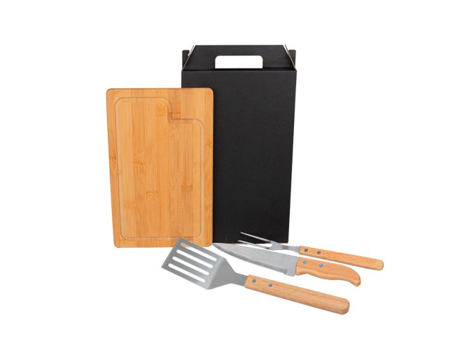 Conj. Para Churrasco/Hambrguer Com Esptula - 4 Ps