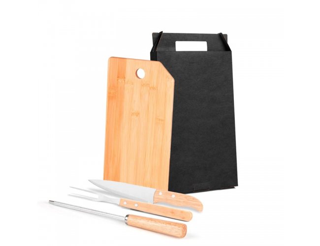 Conj. Para Cozinha Em Bambu / Madeira / Inox - 4 Ps