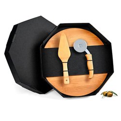 Conj. Para Pizza Em Bambu 35 Cm - 3 Ps