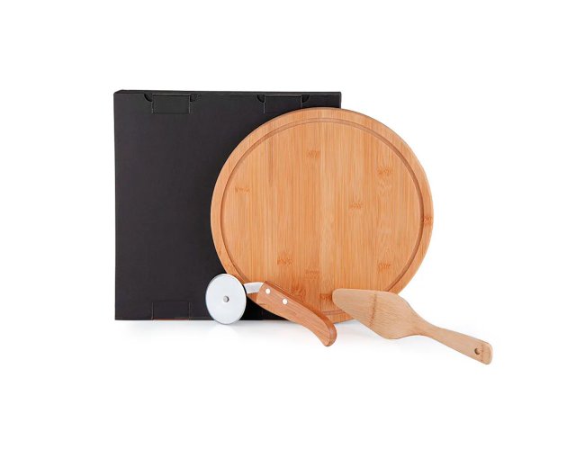 Conj. Para Pizza Em Bambu Napoli 30 Cm - 3 Ps