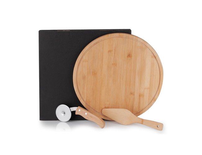 Conj. Para Pizza Em Bambu Napoli 35 Cm - 3 Ps