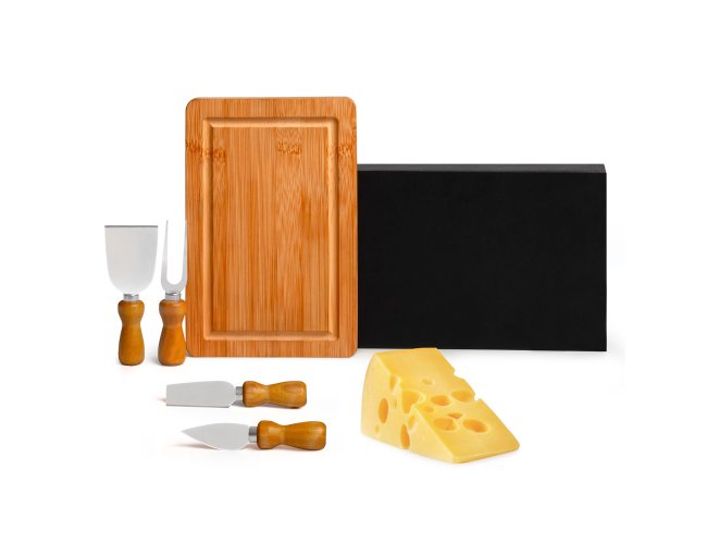 Conjunto Para Queijo Em Bambu/Inox - 5 Ps