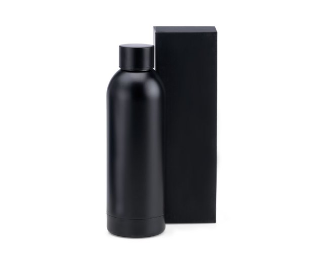 Garrafa Em Inox Parede Dupla - Preta - 500 Ml