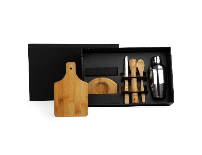 Kit Para Caipirinha Em Bambu / Madeira - 0,35 L - 6 Ps