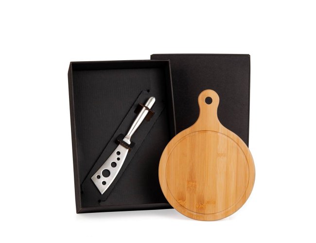 Kit Para Queijo Em Bambu / Inox - 2 Ps